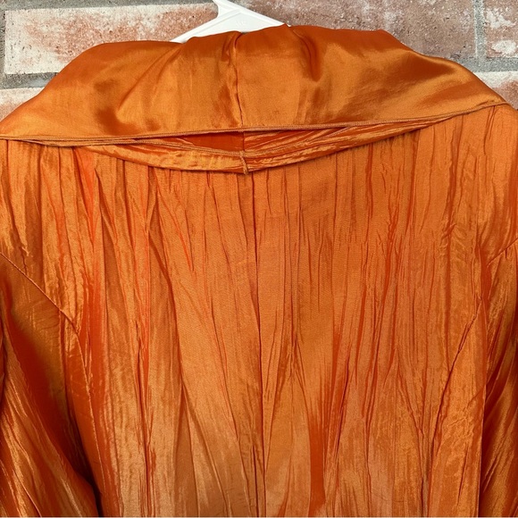 Y2K Nubiano Orange Belted Jacket Bell Sleeve Vintage Women’s 16 W Eclectic Funky - Picture 7 of 8